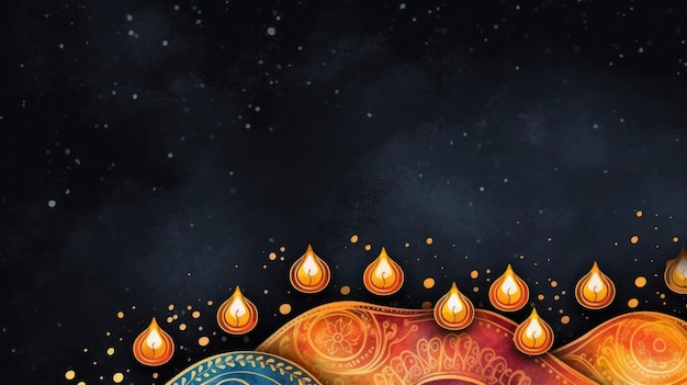 Foto acquerello diwali greeting card banner mockup feste indù generative ai