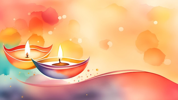 Photo watercolor diwali illustration