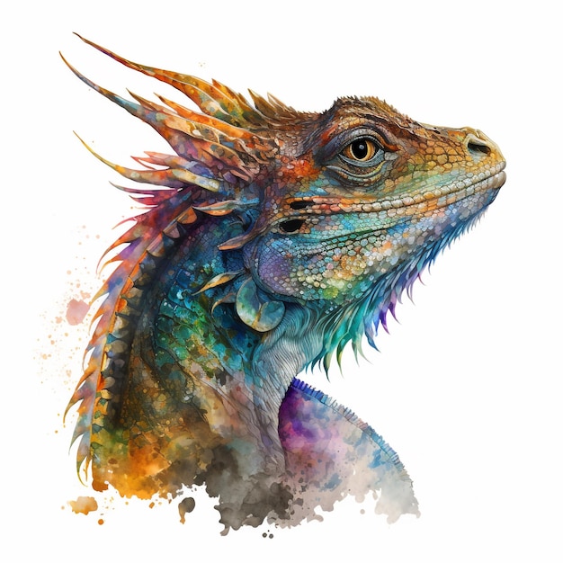 Watercolor Dragon Hyperrealistic