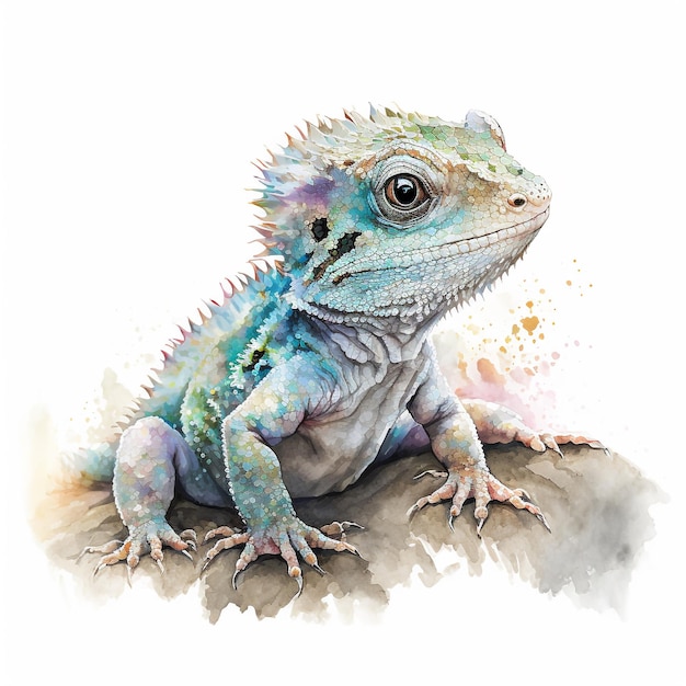 Watercolor Dragon Hyperrealistic