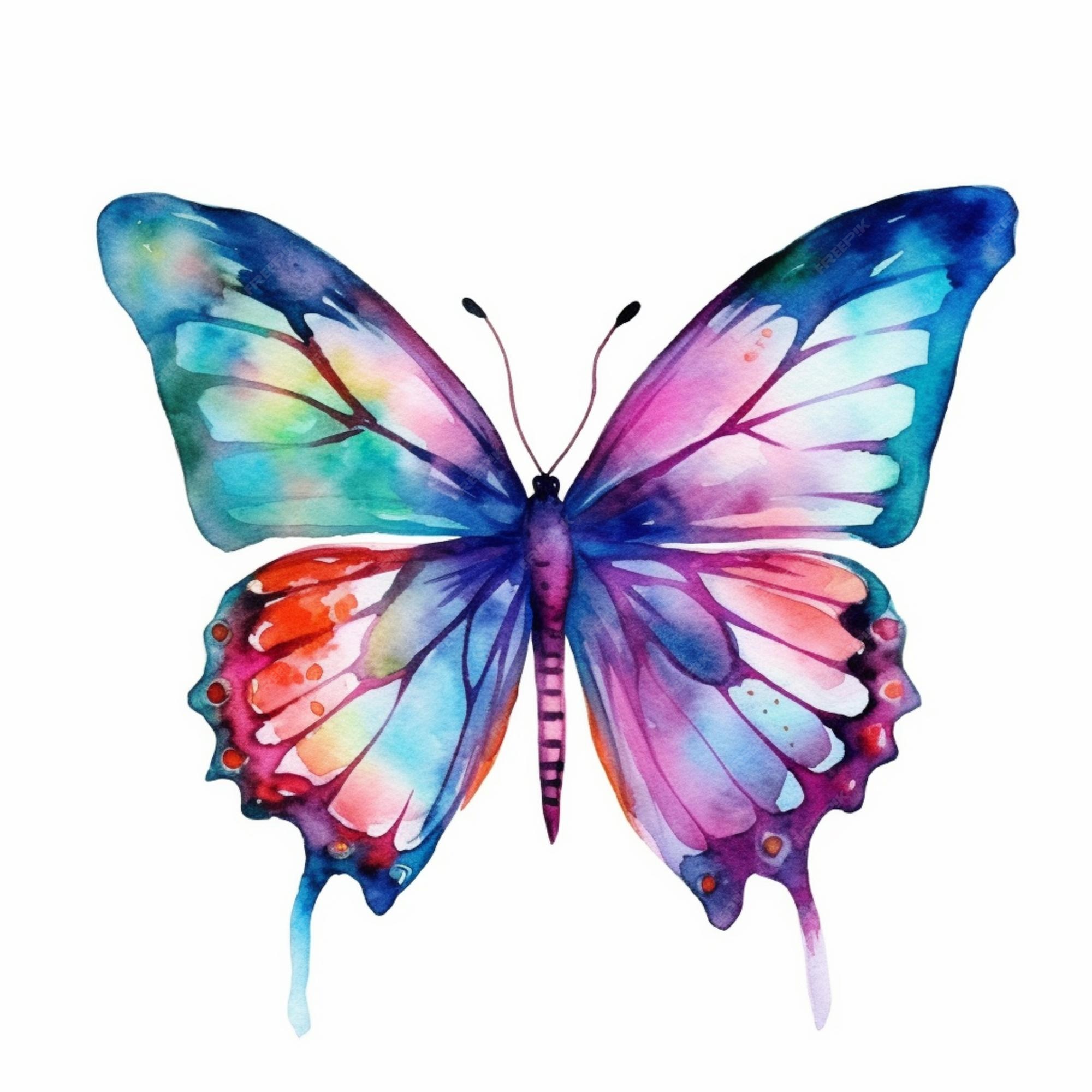 Papillon à l'Aquarelle Poster