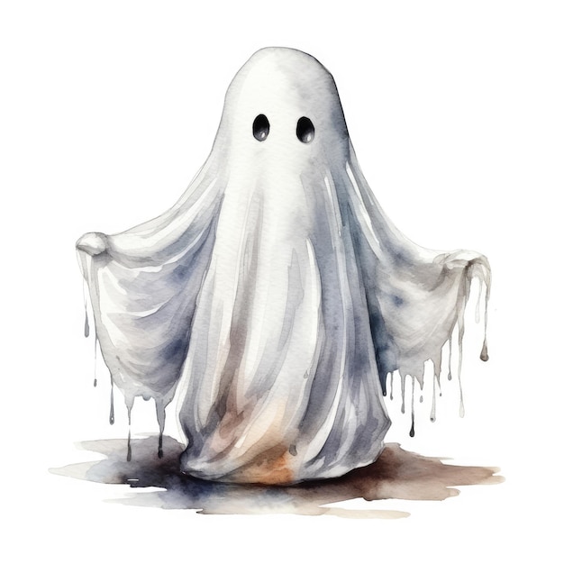 Watercolor drawing design ghost