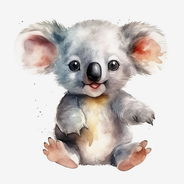 A watercolor drawing of a koala bear.