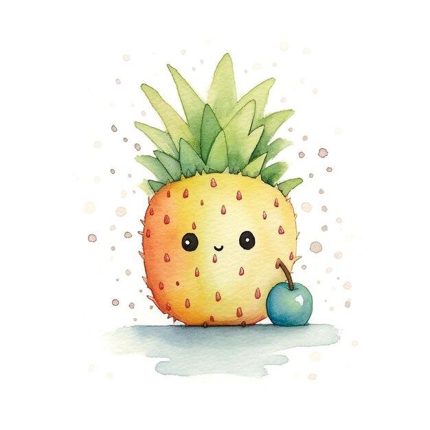 https://img.freepik.com/premium-photo/watercolor-drawing-pineapple-with-face-pear_447899-17293.jpg