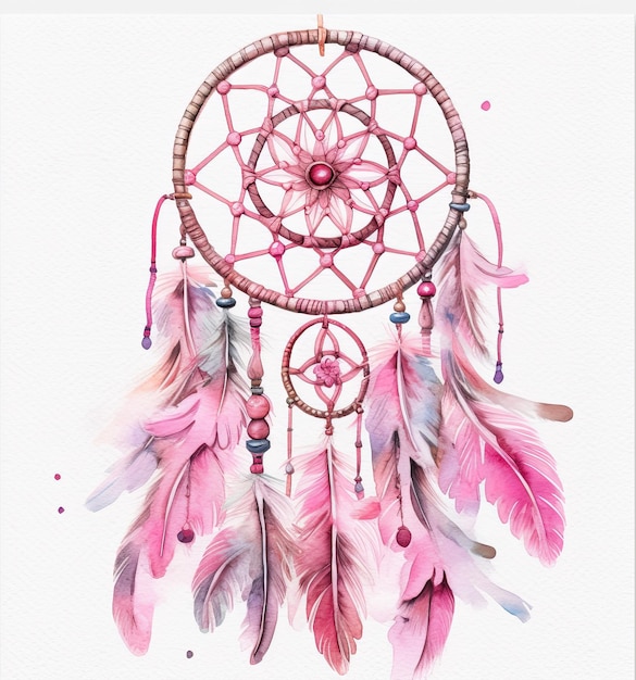 Watercolor dream catcher Illustration AI GenerativexA