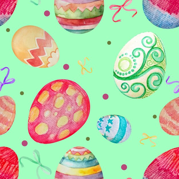 watercolor easter eggs pattern