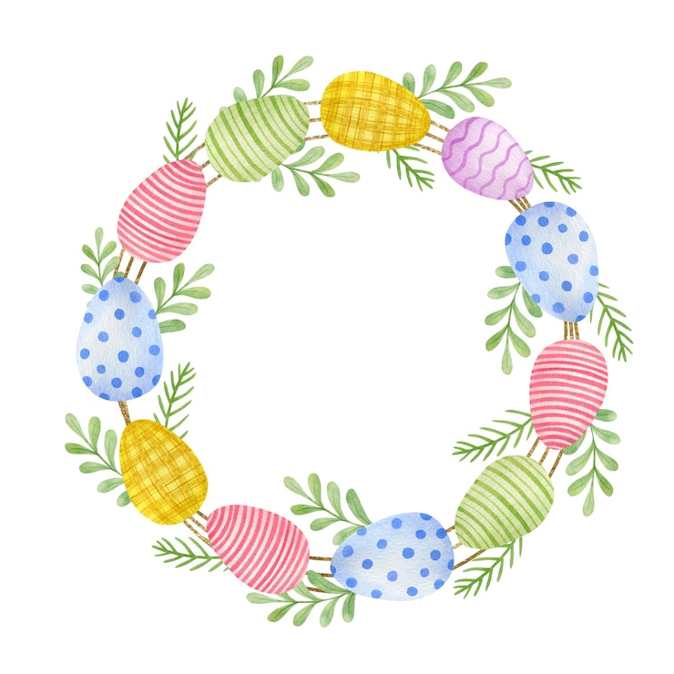 Photo watercolor easter wreath