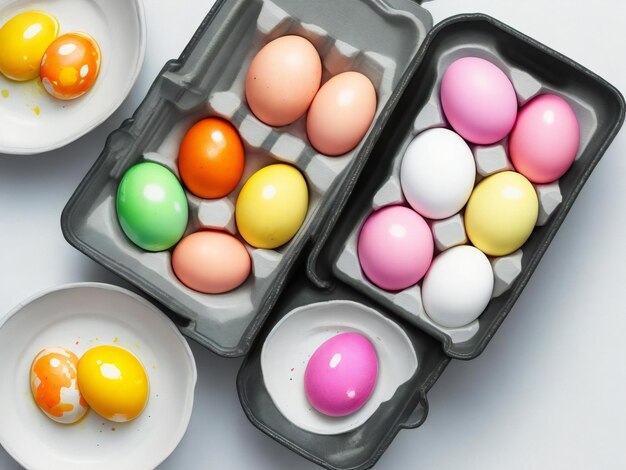 Watercolor eggs on a white background ai generated