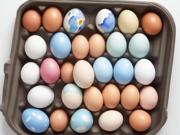 Photo watercolor eggs on a white background ai generated