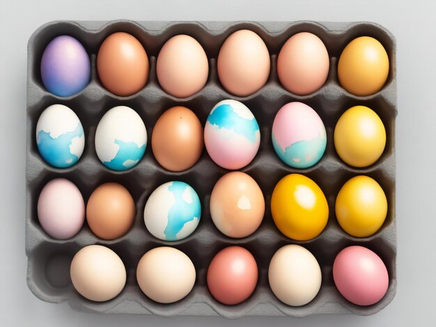 Watercolor eggs on a white background ai generated