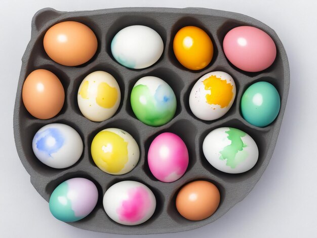 Watercolor eggs on a white background ai generated