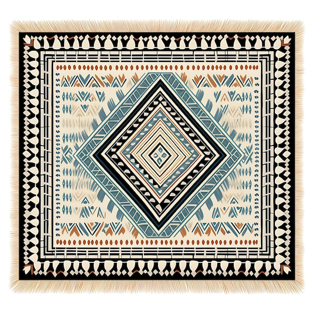 아랍에미리트 알 푸자이라 러그의 수채화 전통 푸자이라 직조 패턴클립 아트 티셔츠 패턴
