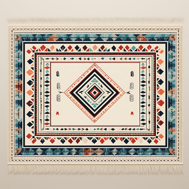 Photo watercolor of emirati al sadu rug traditional sadu weaving pattern straigh clipart tshirt pattern