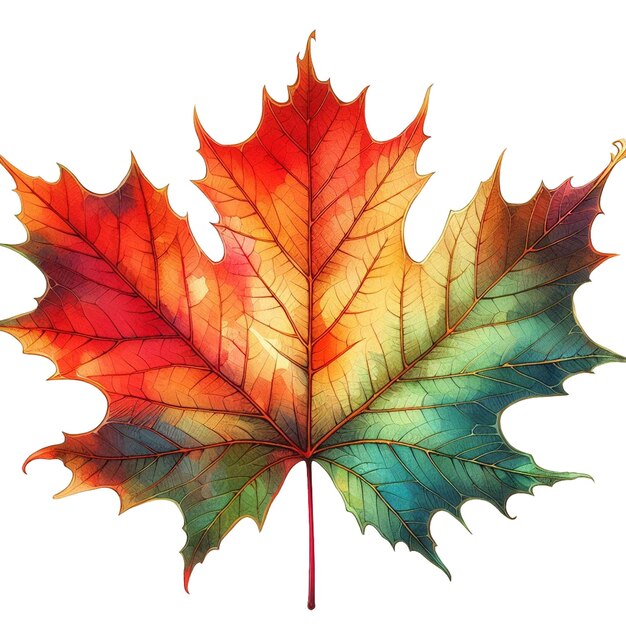 watercolor Fall Maple Leaf