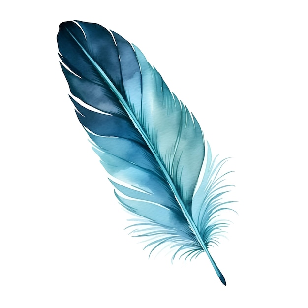 Premium AI Image | watercolor feather illustration isolated on white ...