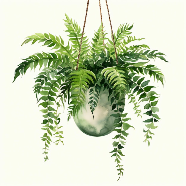 Photo watercolor fern plant clipart