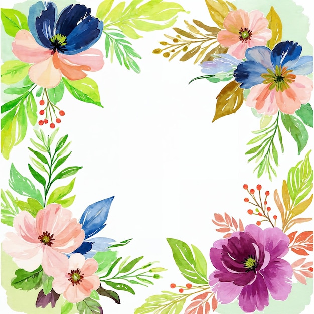 watercolor floral arrangement with colorful flowers