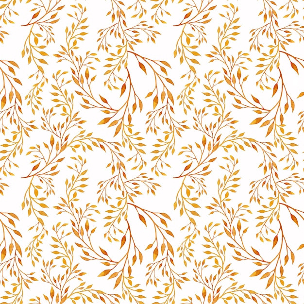 Photo watercolor floral autumn seamless pattern