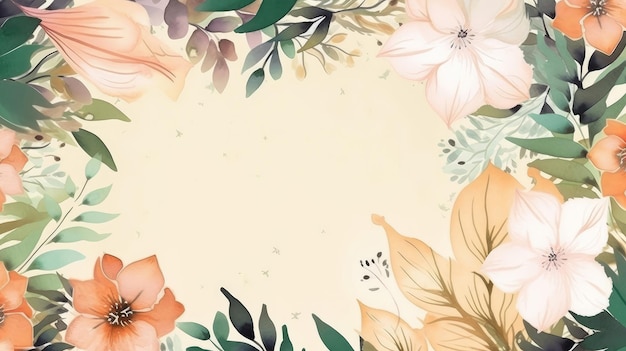 Watercolor floral background Illustration AI GenerativexA