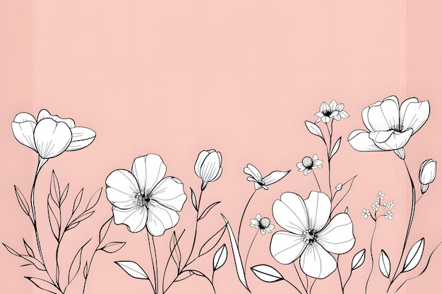 Фото Акварель цветочный фон с вручную нарисованными ромашковыми цветами