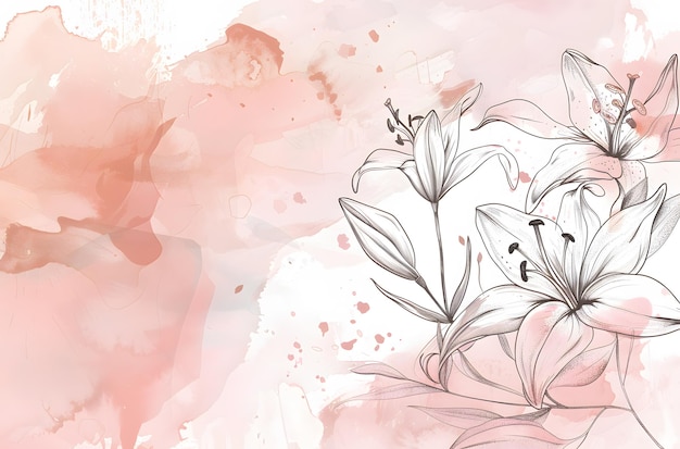 Фото Акварель цветочный фон с вручную нарисованными ромашковыми цветами