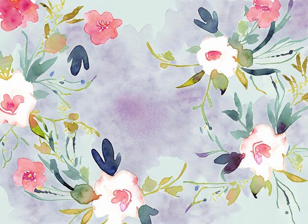 Photo watercolor floral background