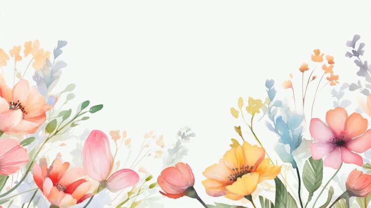 수채화 꽃 배경