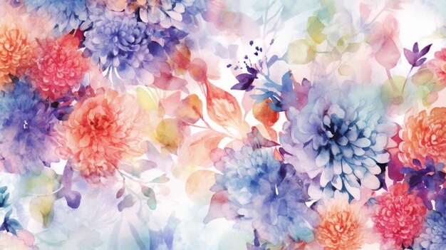 Photo watercolor floral background