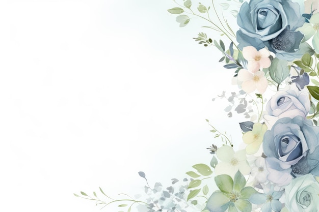 Photo watercolor floral border