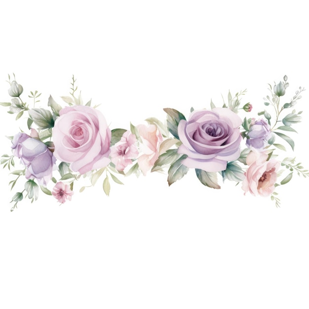 watercolor floral border