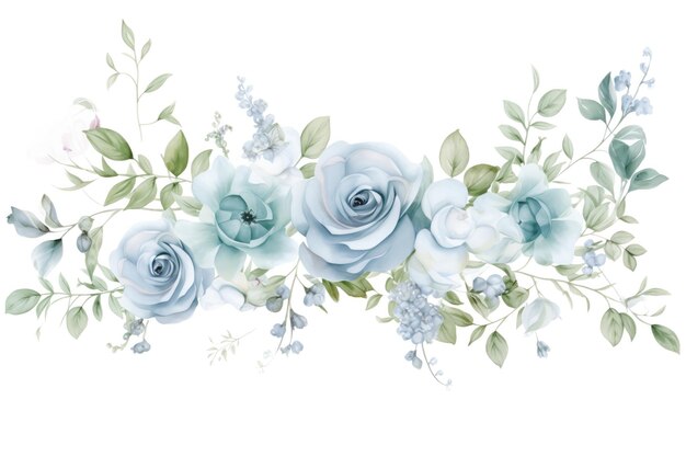 Photo watercolor floral border