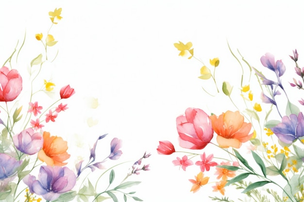 Photo watercolor floral border