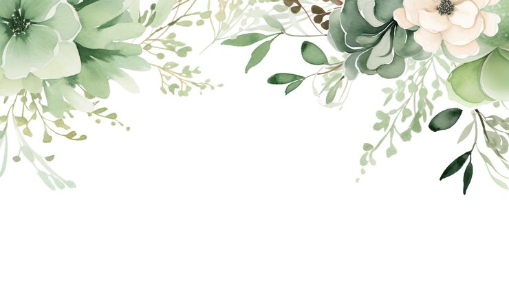 Watercolor Floral Border
