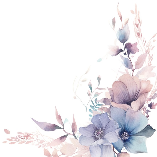 Watercolor floral composition