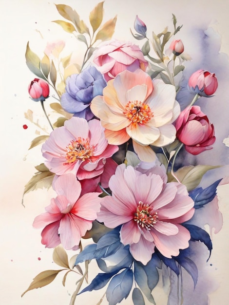 watercolor floral design