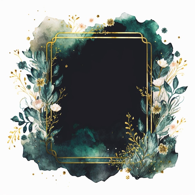 Watercolor Floral Frame Background