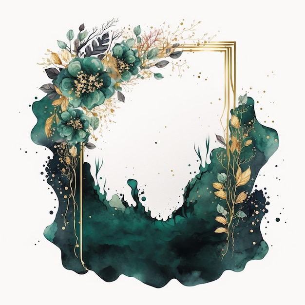 Watercolor Floral Frame Background
