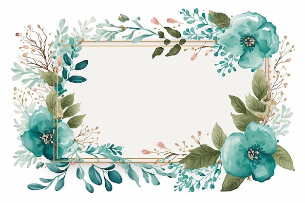 Watercolor floral frame background