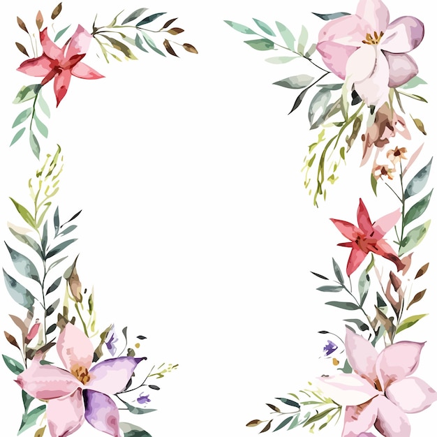 watercolor floral frame for a wedding invitation