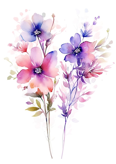 Premium AI Image | Watercolor floral illustration for wedding ...