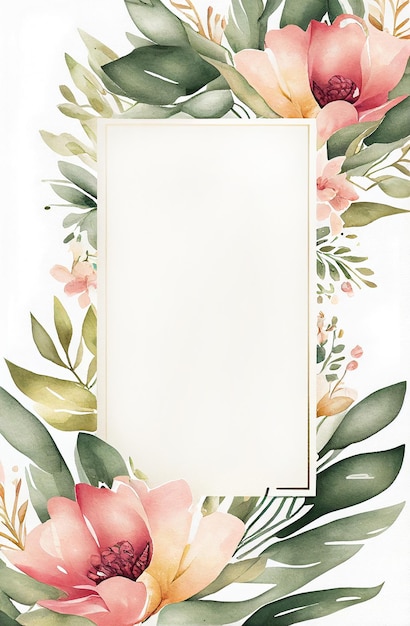 Watercolor Floral Invitation Card Template