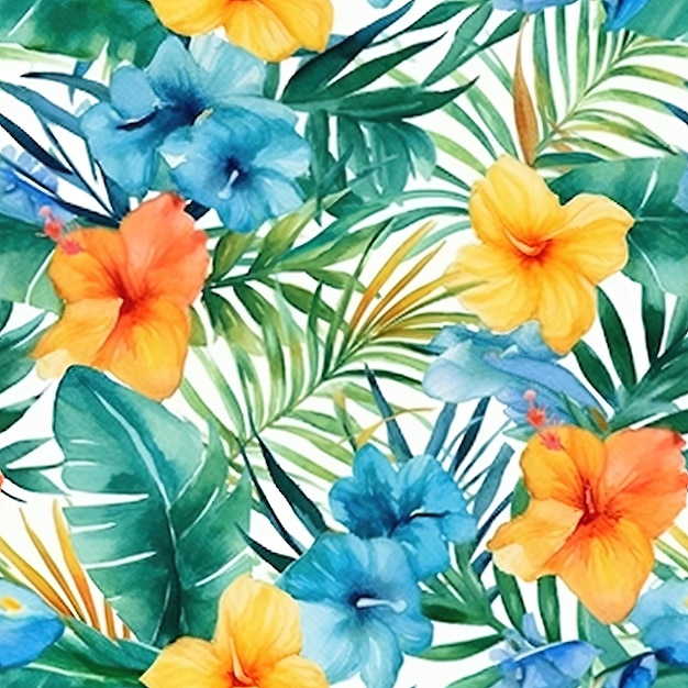 Watercolor floral pattern Illustration AI GenerativexA