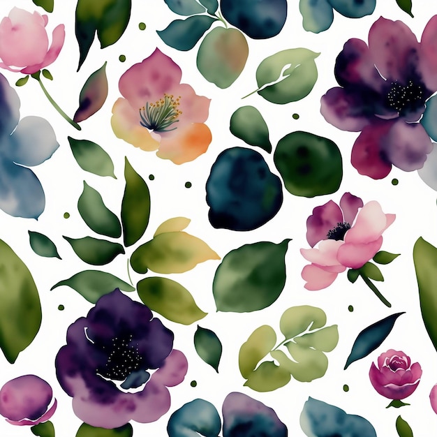 Photo watercolor floral pattern