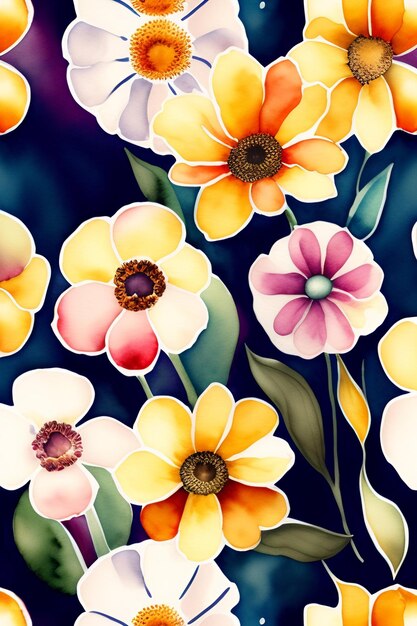 Watercolor floral pattern