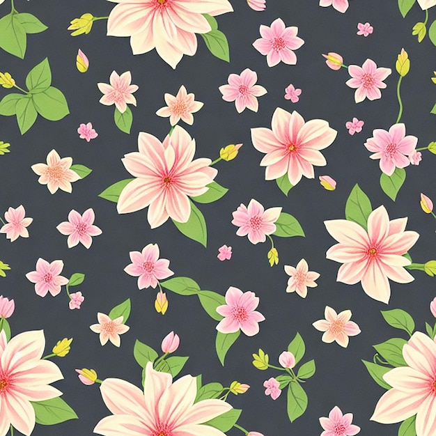 Watercolor floral seamles pattern Colorful flower background