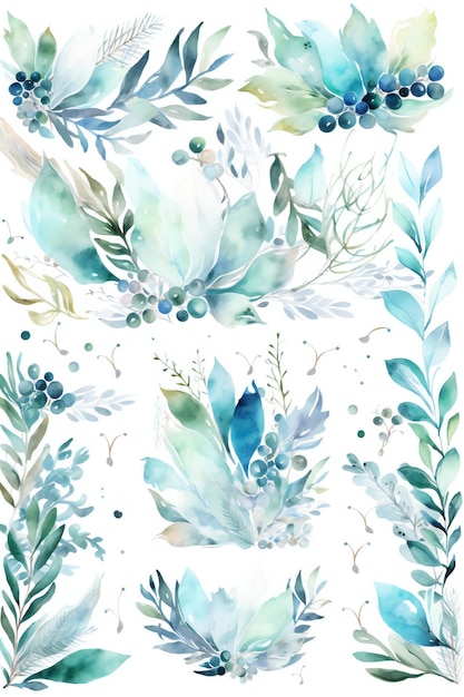 Watercolor floral seamless pattern on a white background