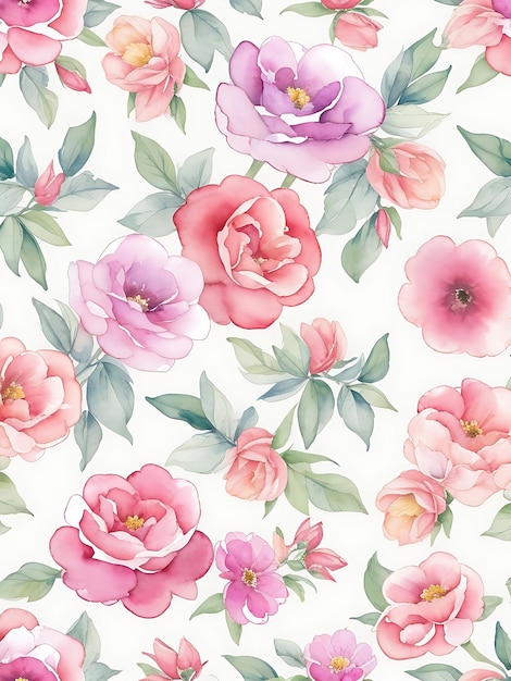 Watercolor floral set of camellia flowers