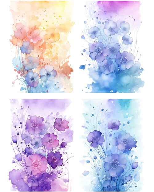 Watercolor Floral Watercolor Set Four