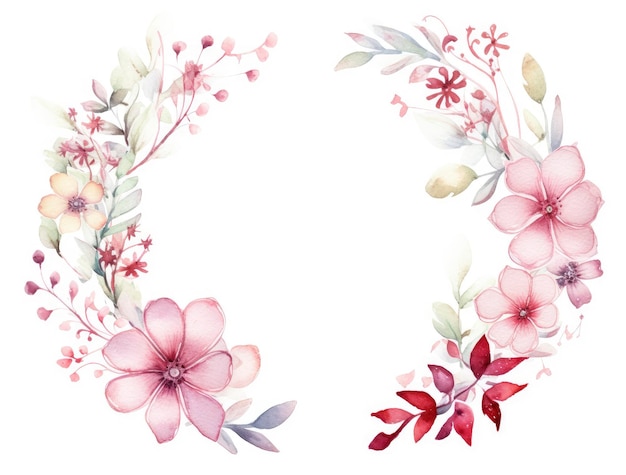 watercolor floral wreath background poznan ilustrcie