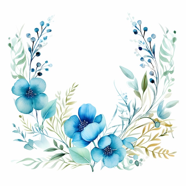 watercolor_floral_wreath_on_white_background